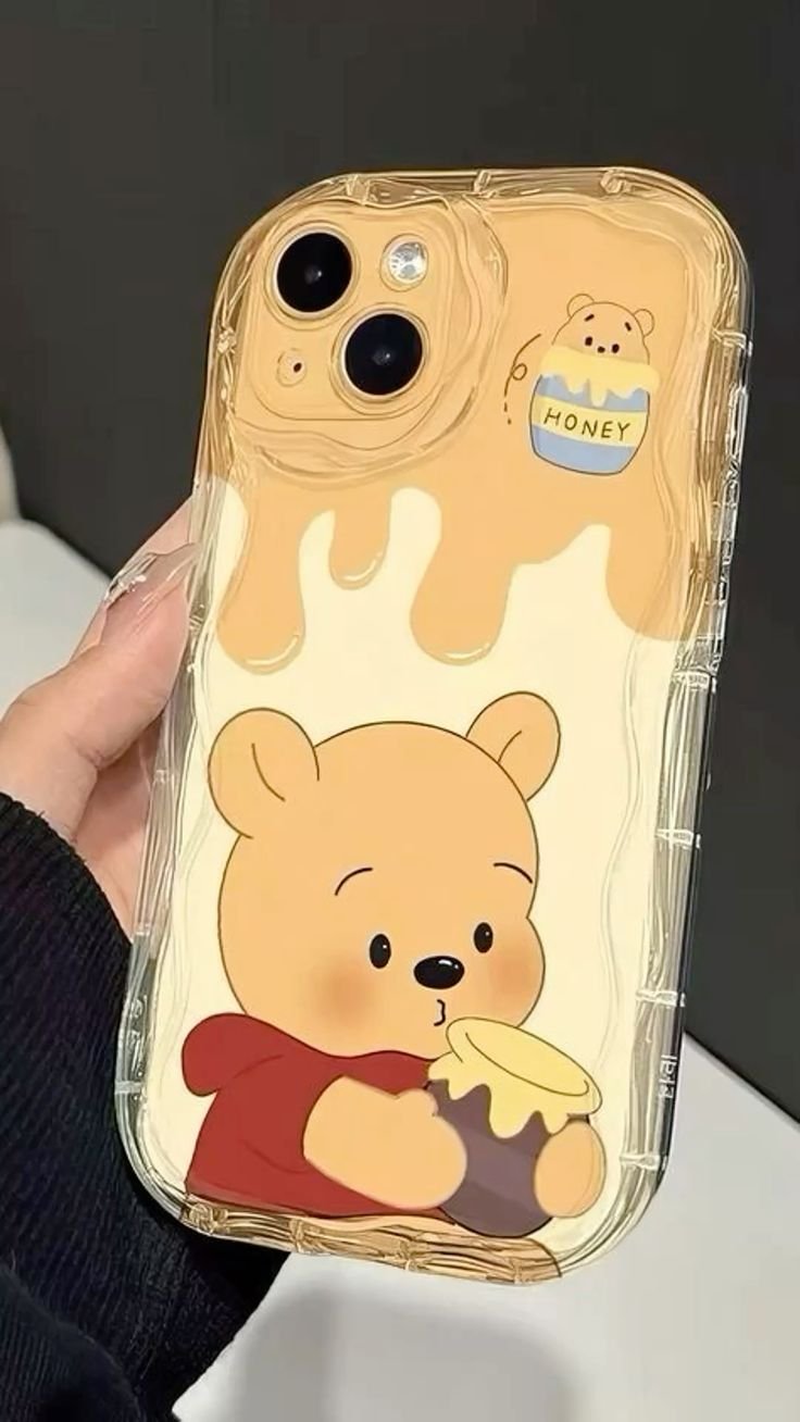 Cute Bear Honey Clear Phone Case