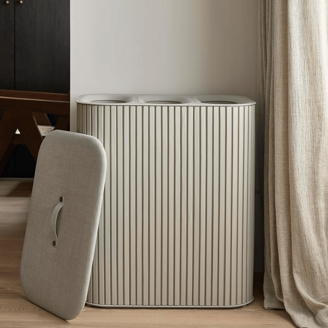 SortLuxe™ 90L Bamboo Laundry Sorter - Image 5
