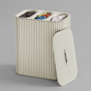 SortLuxe™ 90L Bamboo Laundry Sorter