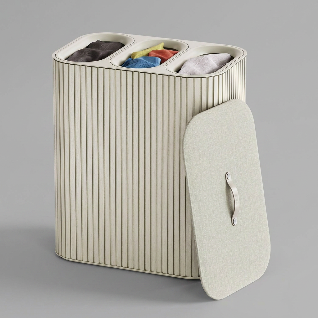 SortLuxe™ 90L Bamboo Laundry Sorter